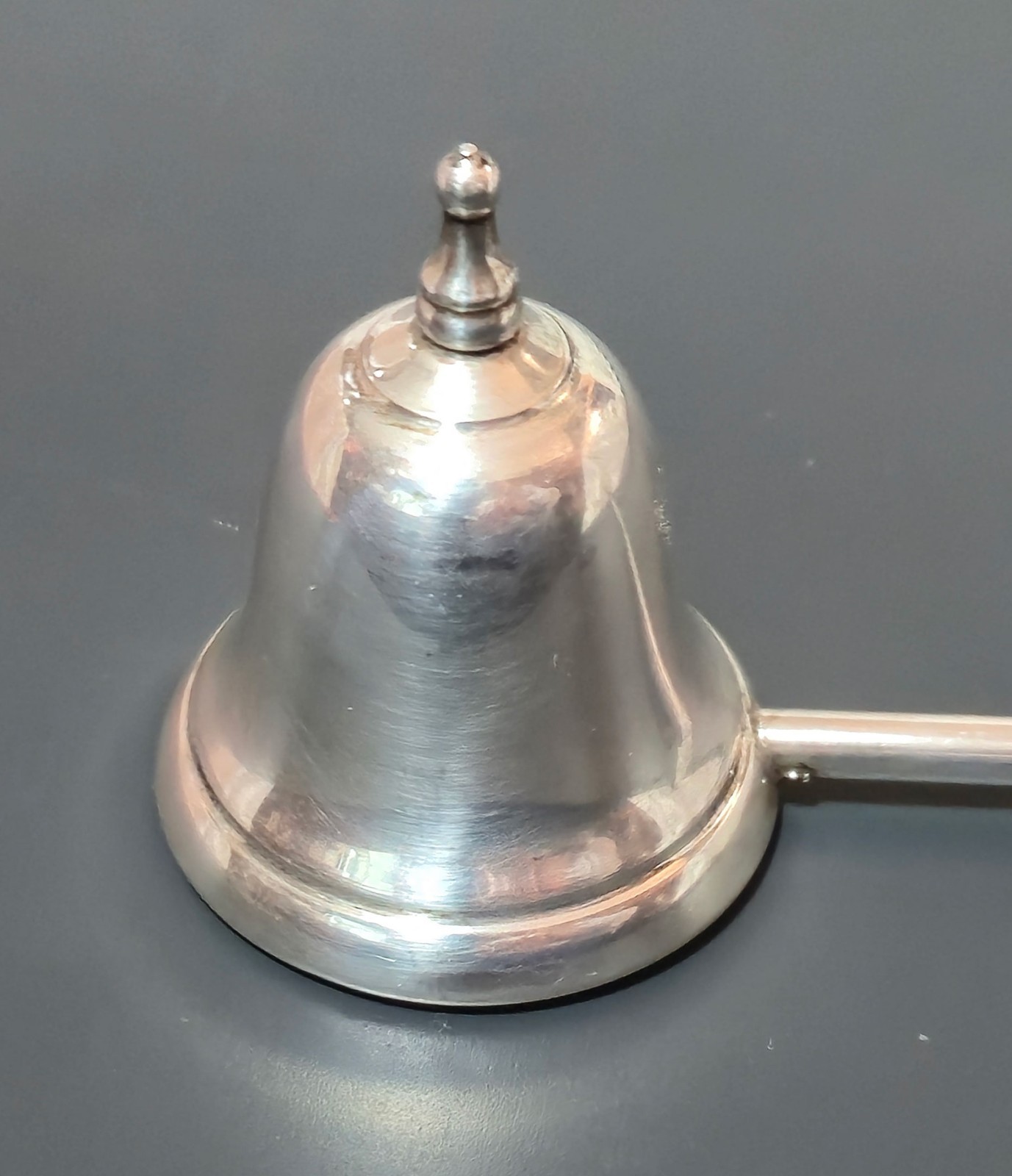 RARE! 1972 REED & BARTON STERLING SILVER W/ WOOD HANDLE CANDLE SNUFFER 10” LONG