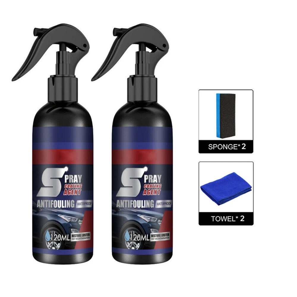 2 Sets Multi-Functional Coating Renewal Agent, 3 in 1 Ceramic Car Coating Spray