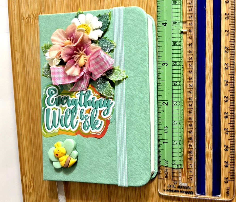 HANDCRAFTED BEADED PEN & NOTE PAD SET -everything Will Be Ok