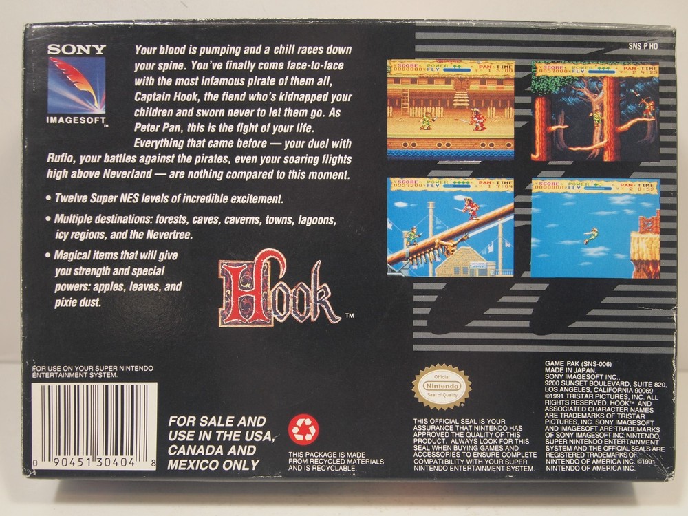 Hook (Super Nintendo | SNES) Authentic BOX ONLY
