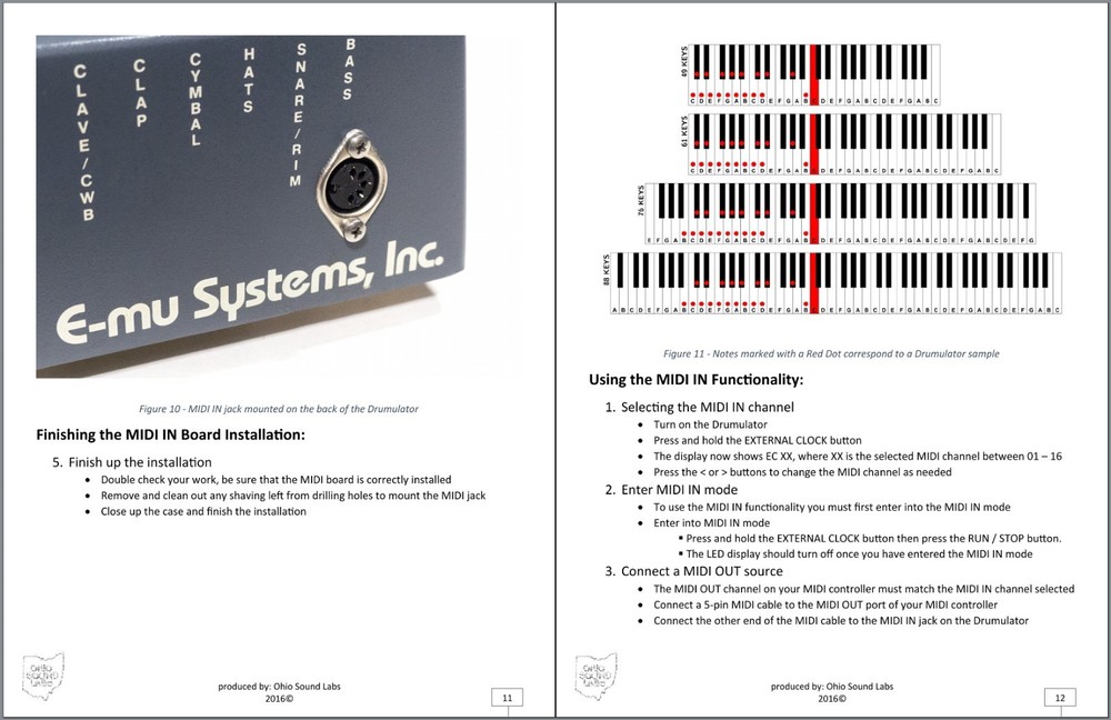 NEW MIDI IN mod kit for EMU E-mu Drumulator Drum Machine DIY Modification