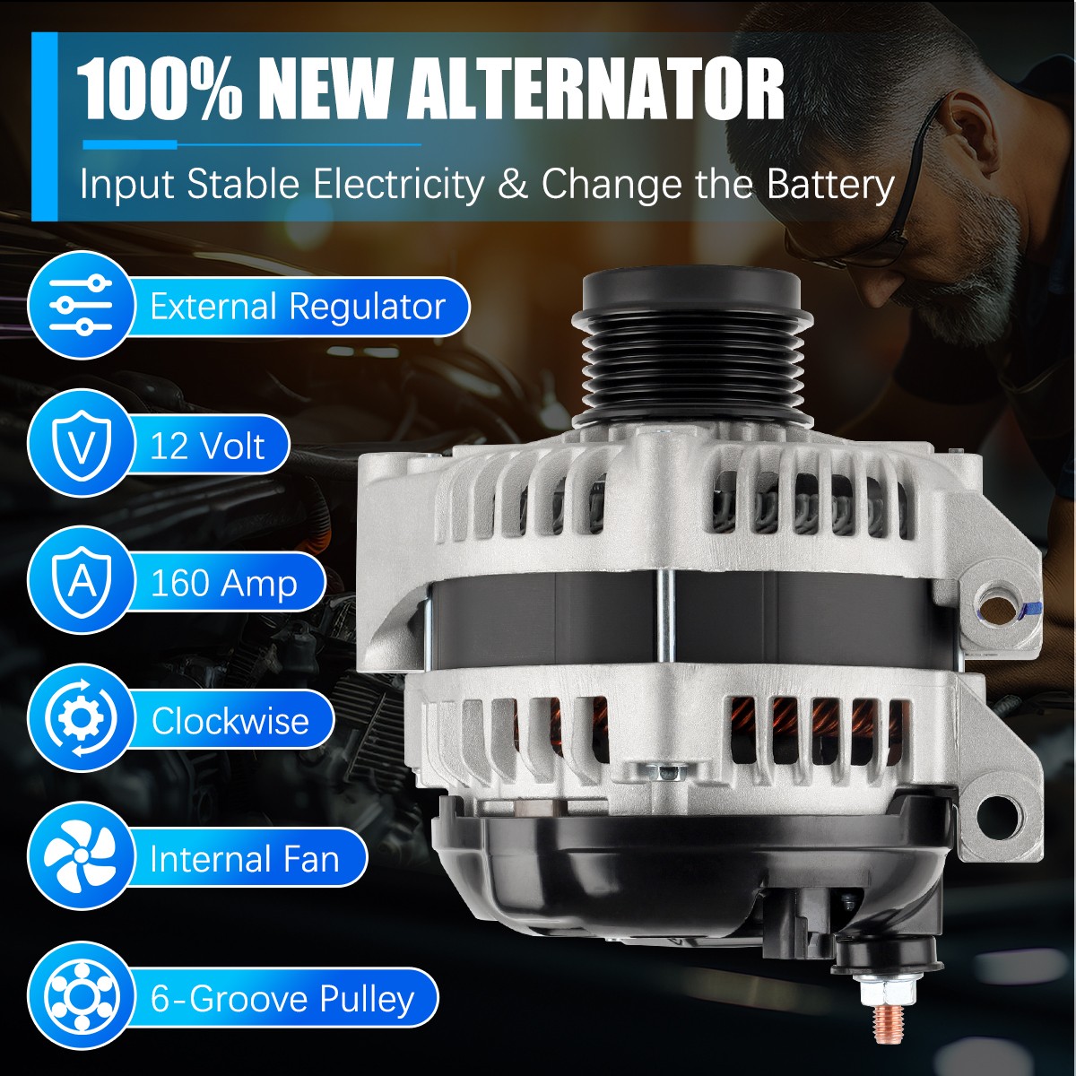 Alternator For Dodge Journey & Grand Caravan 3.6L 2011 2012 2013 2014 2015 2016