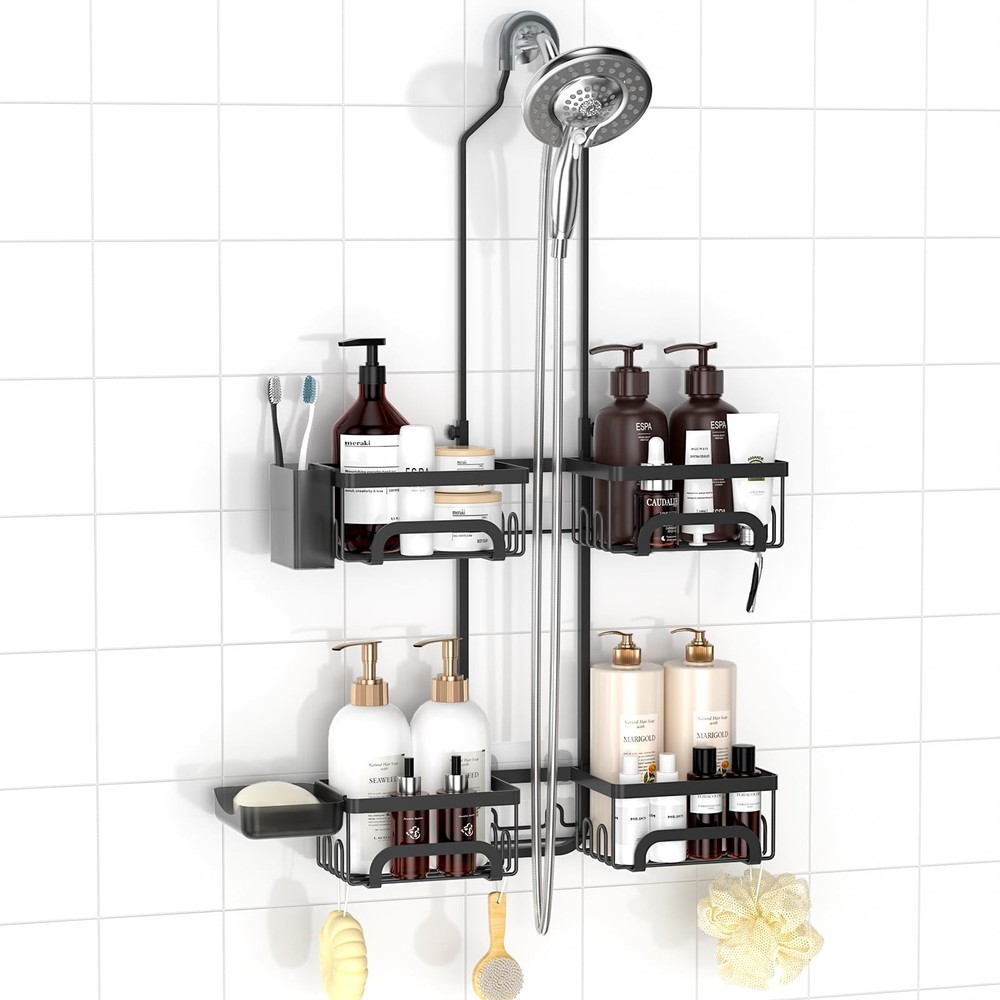 Shower Caddy Hanging for Handheld Showerheads Adjustable Split Shower Caddy, ...