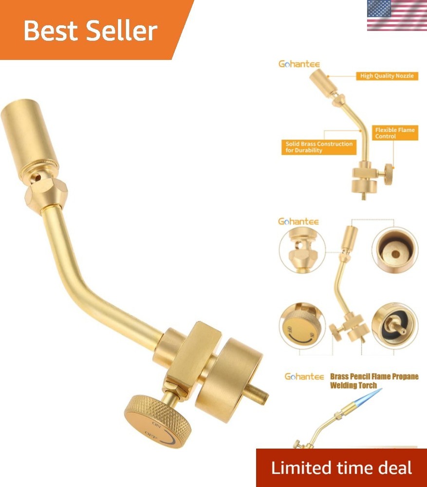 Upgraded Brass Propane Torch Head with Flame Control - 1350°C Max Temperature