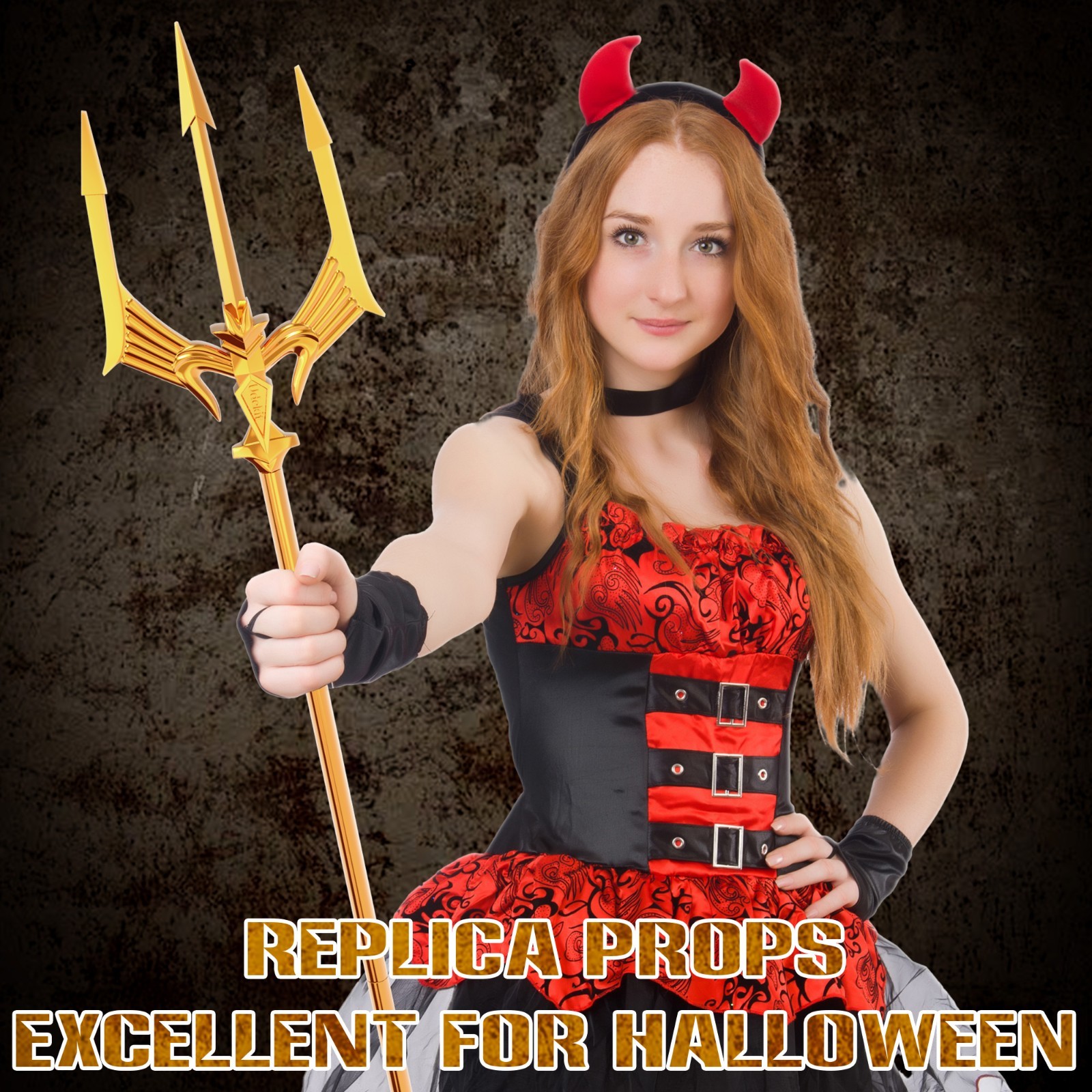 Heavy-Duty Metal Trident Spear for Adult Only, 3-Prong Alloy Cosplay Costume