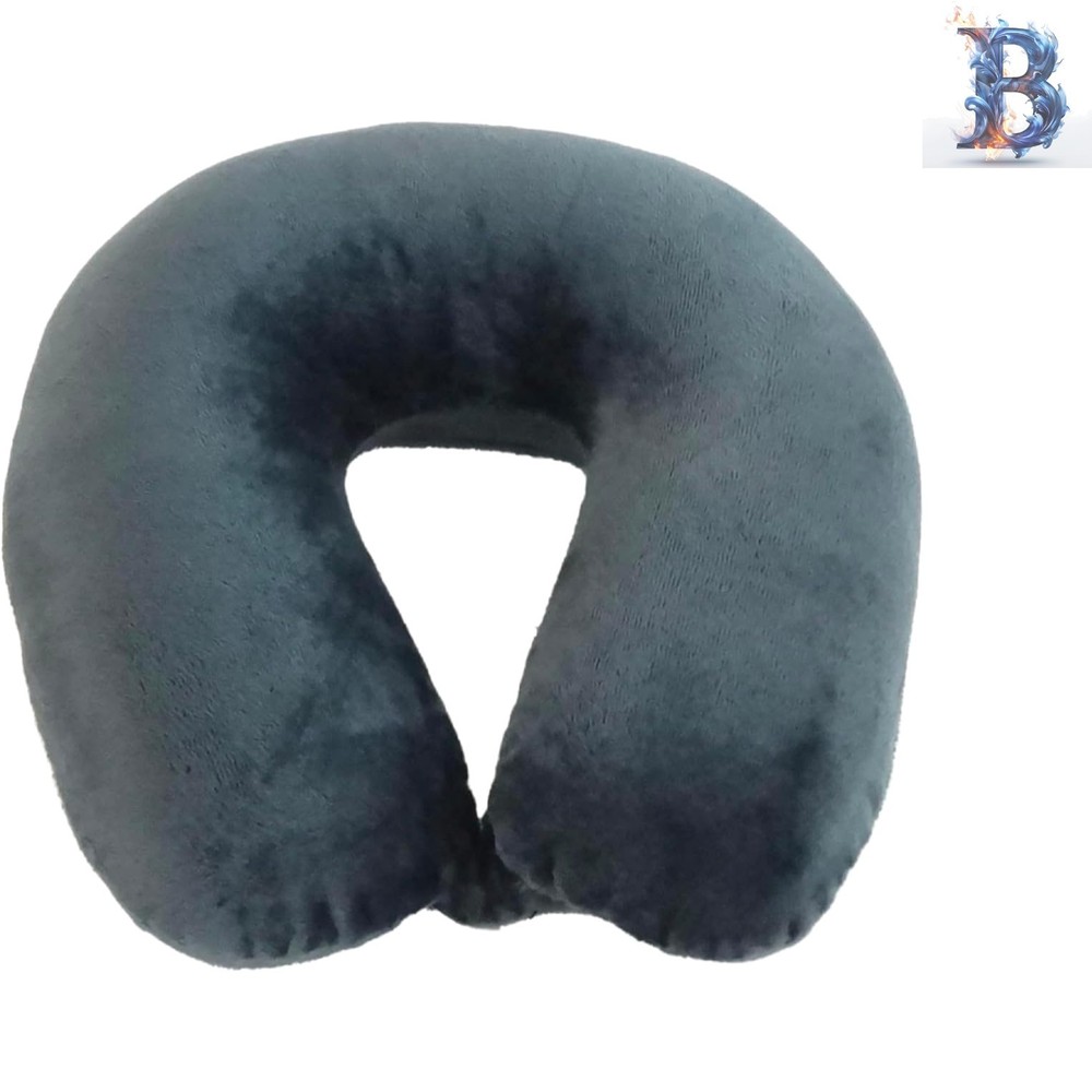 Adult Cozy Microfiber Neck Pillow - Compact & Machine Washable - Charcoal