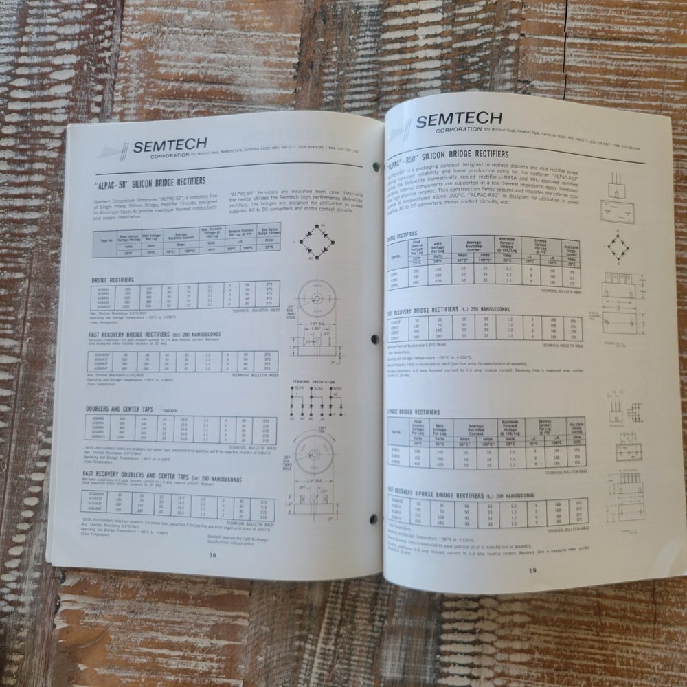 Semtech Corp Silicon Rectifiers Vmos Power FETs Condensed Catalog