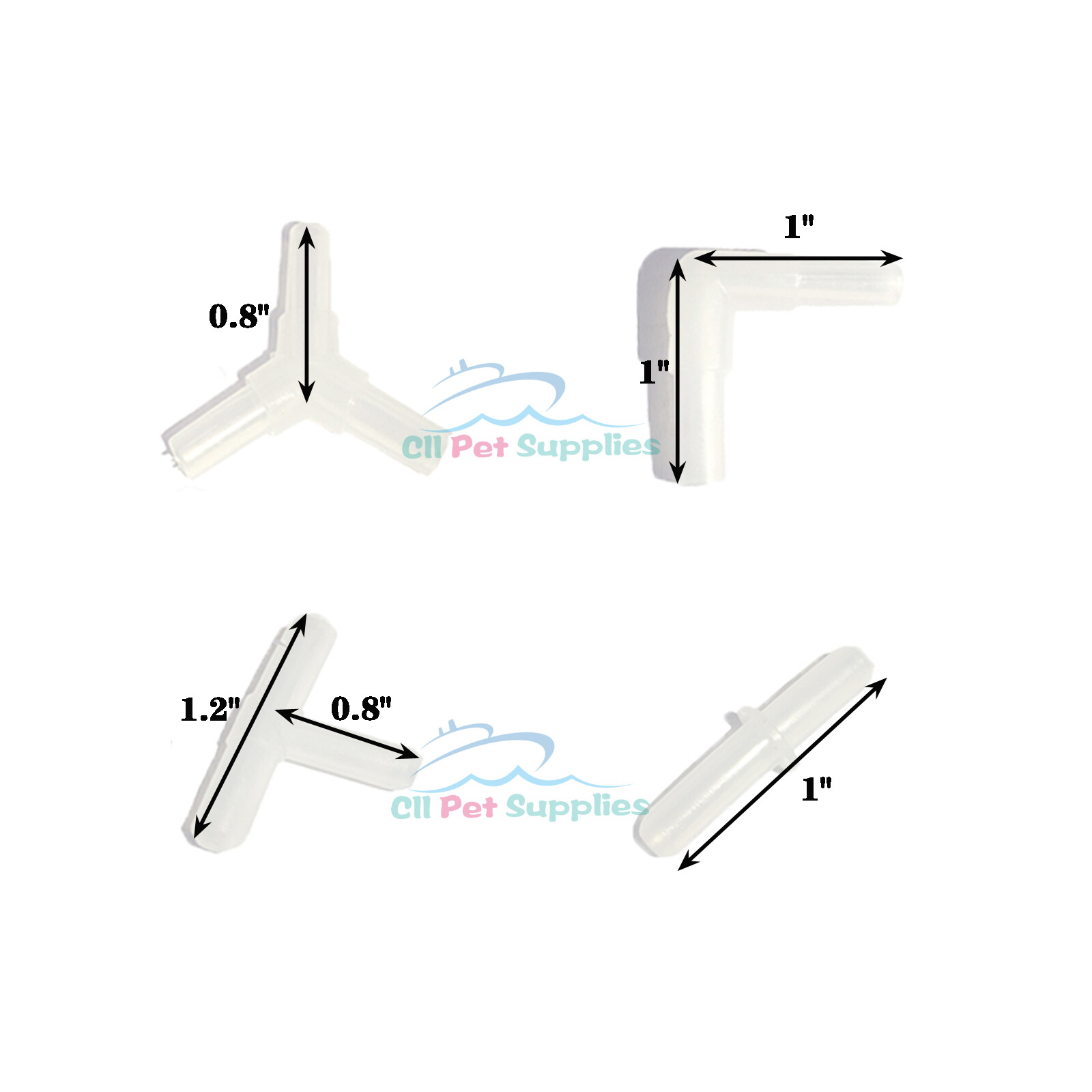 AQUANEAT Aquarium Airline Tubing Connector, Fish Tank Air Pump Connector, 40Pcs
