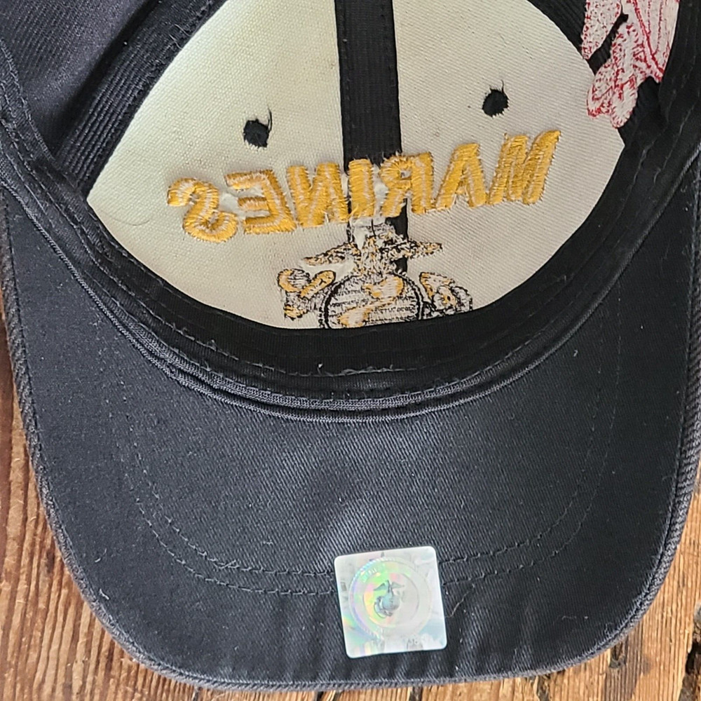 US Marines Theme Baseball Cap Adjustable JWM Acrylic Black