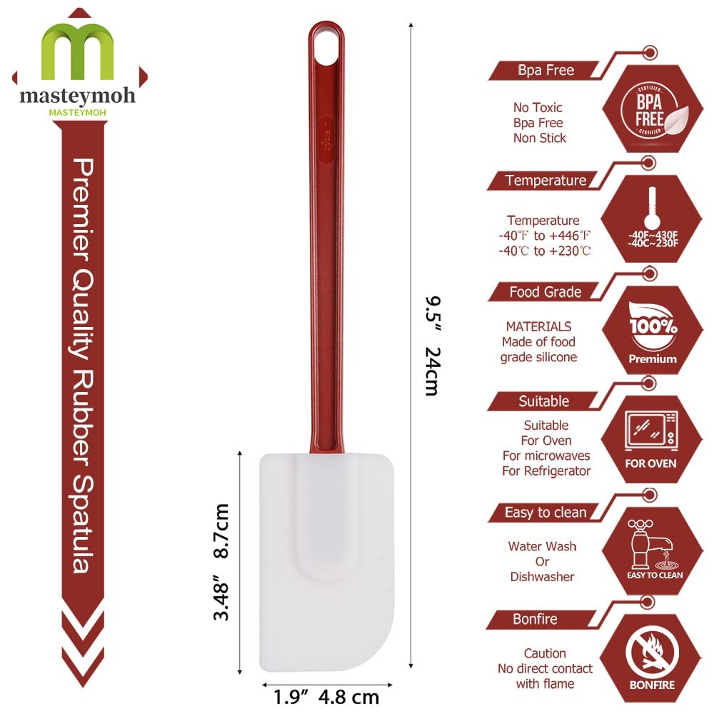 Flexible Rubber Spatulas, Silicone Spatula Set, Soft Rubber Spatula Scraper 9.5
