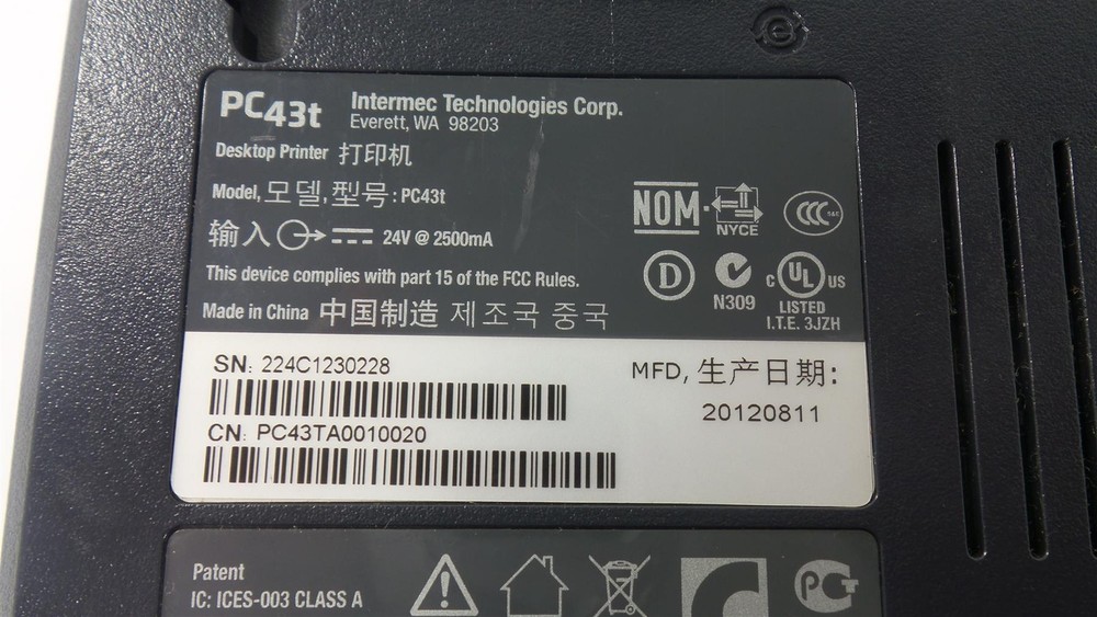 Intermec PC13t Barcode Label Printer PC43TA0010020 - Unit only