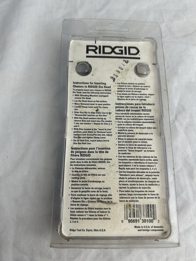 Ridgid 65R-hs Dies. Part # 38100