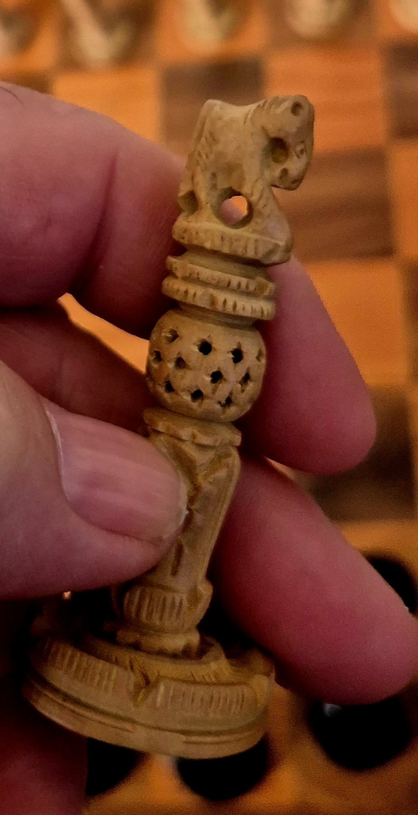 Ornate Carved Box Wood Ebony Chess Set 4" King 18" Board 1.75" Squares Box Case!