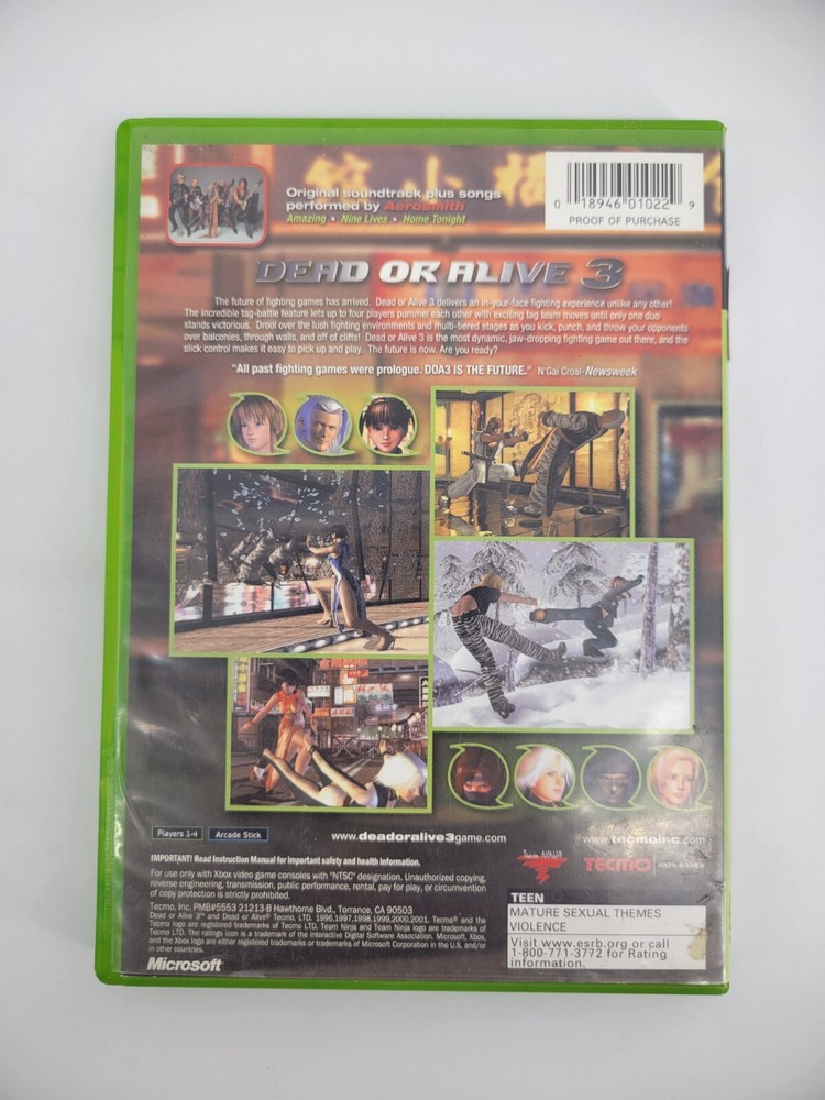 Dead or Alive 3 (Microsoft Xbox) Disc & case only! Used | Tested