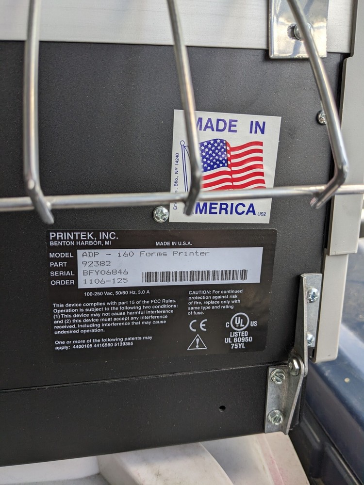 ADP i60 Forms Printer Tractor Fed Dot Matrix Multipart Forms Impact Printer RAL1