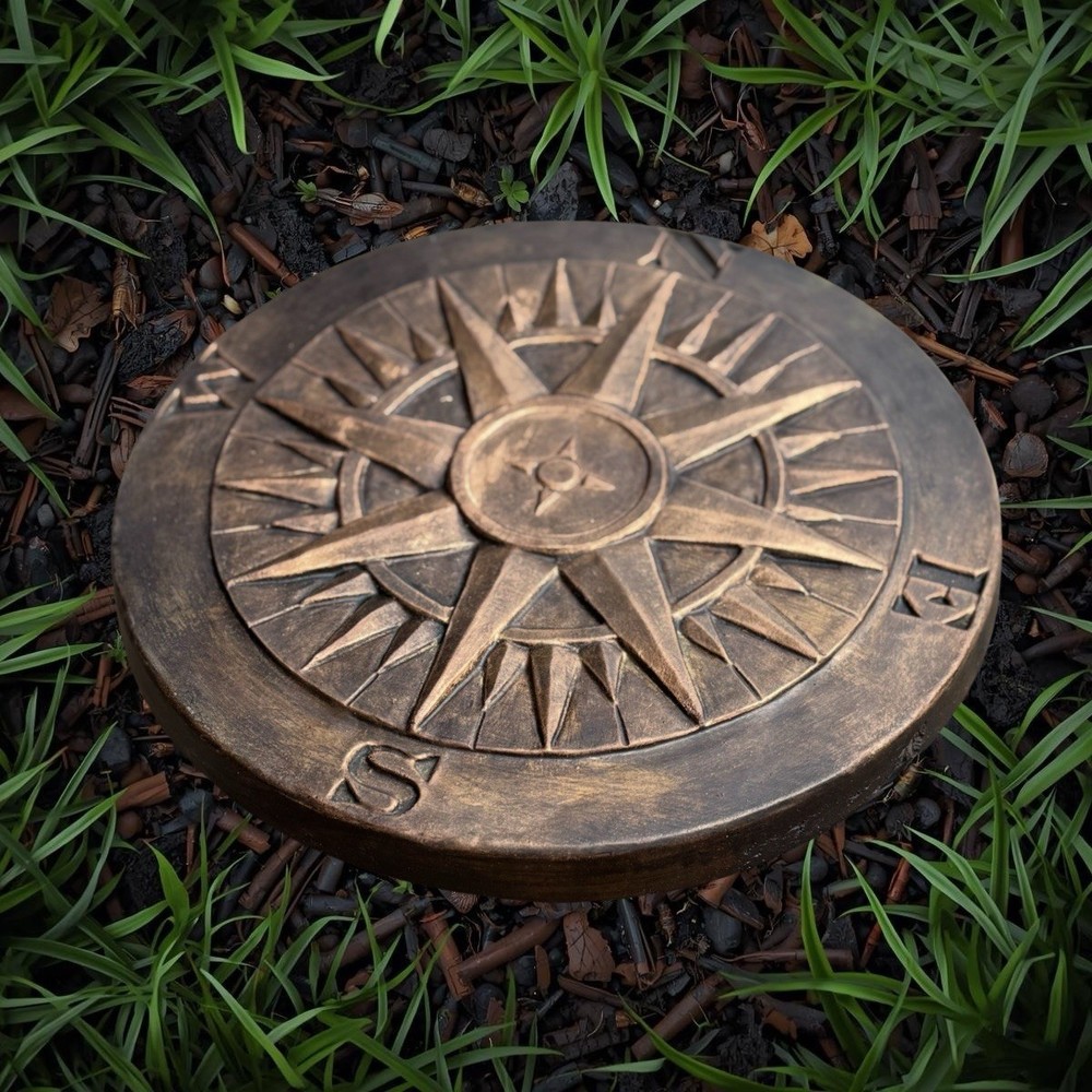Compass Nautical Cement Stepping Stone