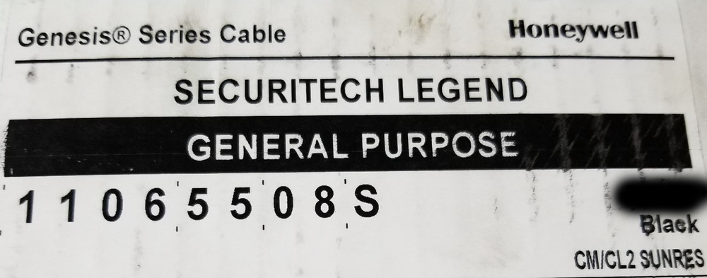 Southwire Genesis 1106 22/6C Solid Bare Copper Security/Control Cable Blk /100ft