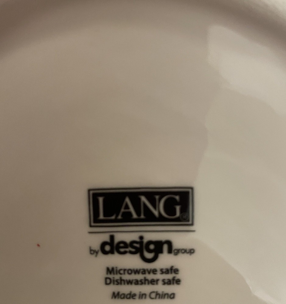 LANG By Design Hand Painted Ceramic Red Ladybugs On White Medium Size Pitcher
