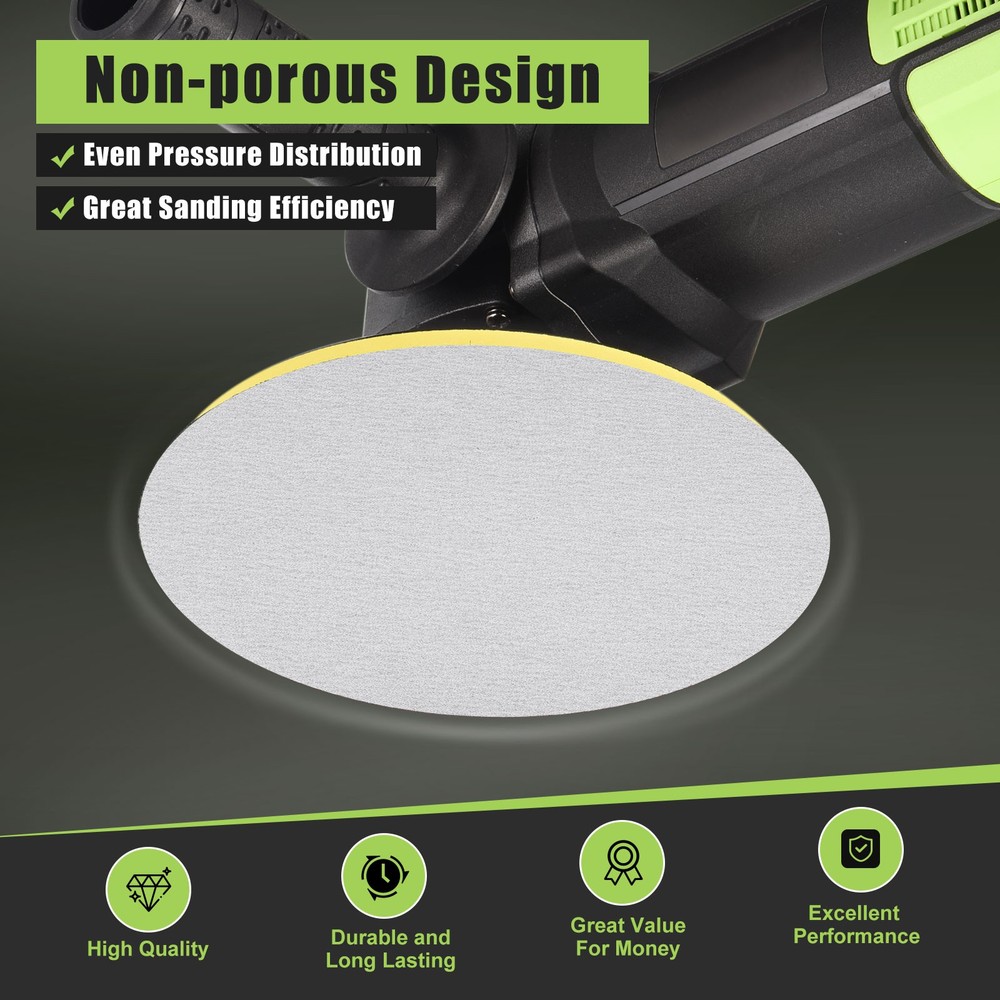 25 Pcs 11 Inch 80 Grit Hook and Loop Sanding Disc, White