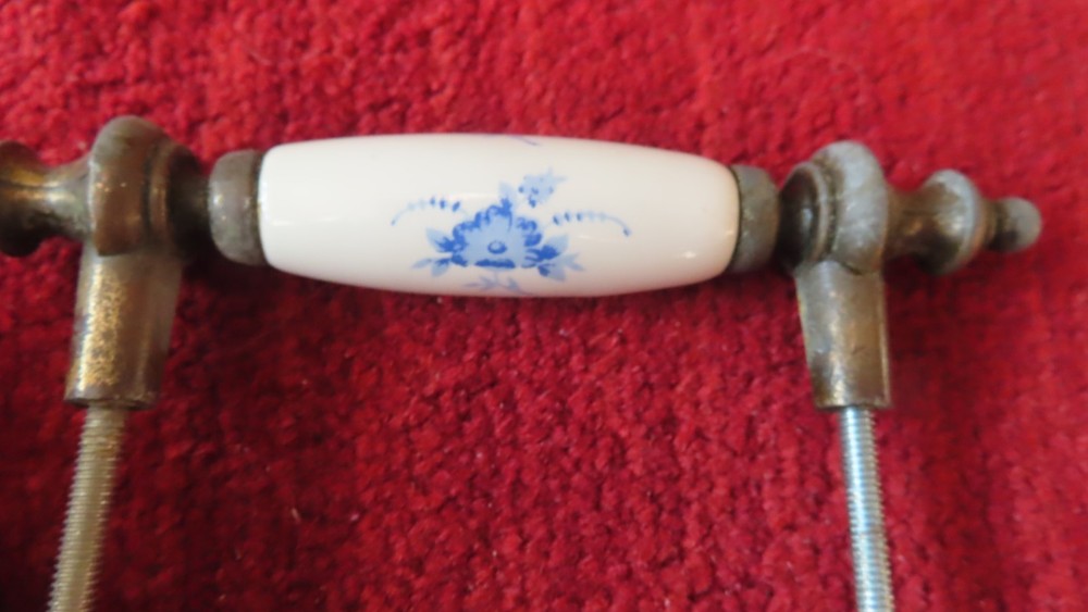 Floral print porcelain Drawer Pull drawer handle