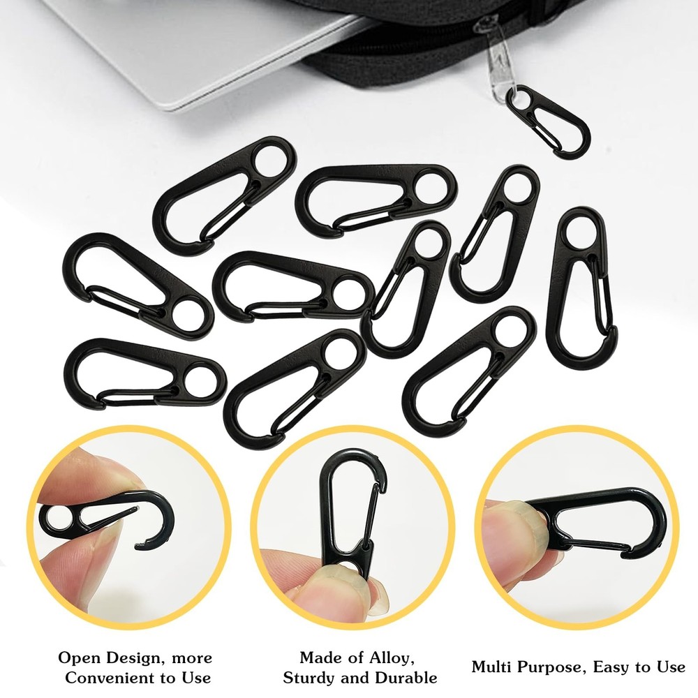 18PCS Mini Carabiner Clips Tiny Spring Snap Hook Keychains, Multi-Purpose All...
