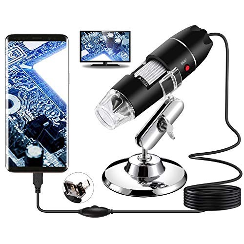 USB Digital Microscope, Handheld 40X-1000X Magnification Endoscope, 8 LED