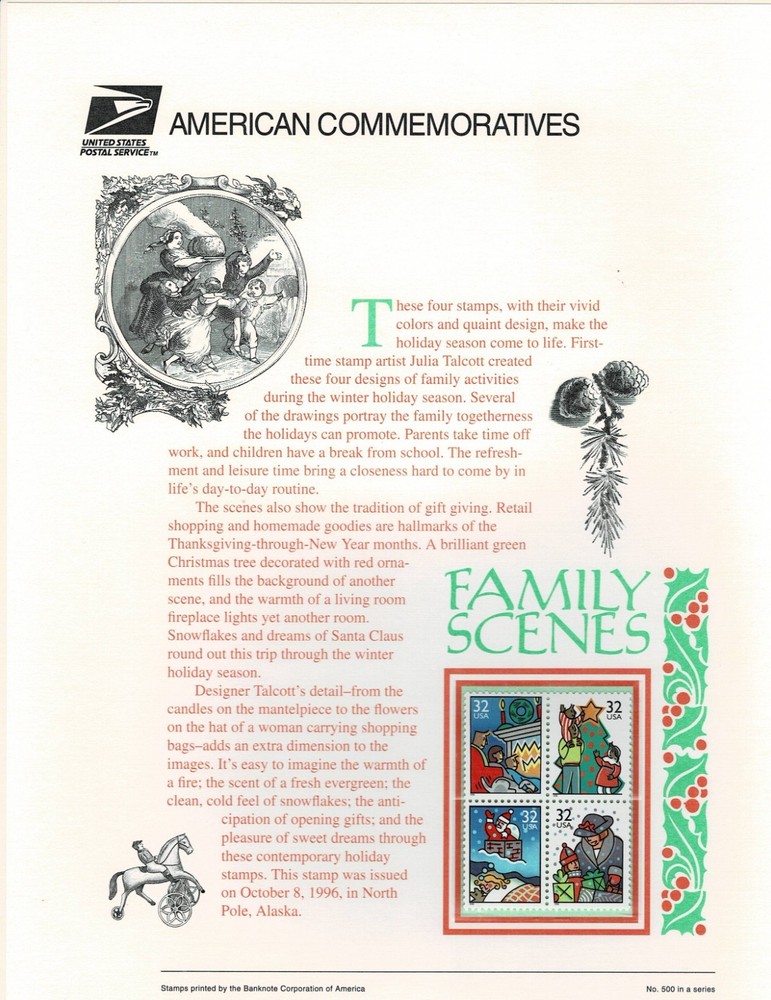 USPS Commemorative Stamp Panels USPS 1996