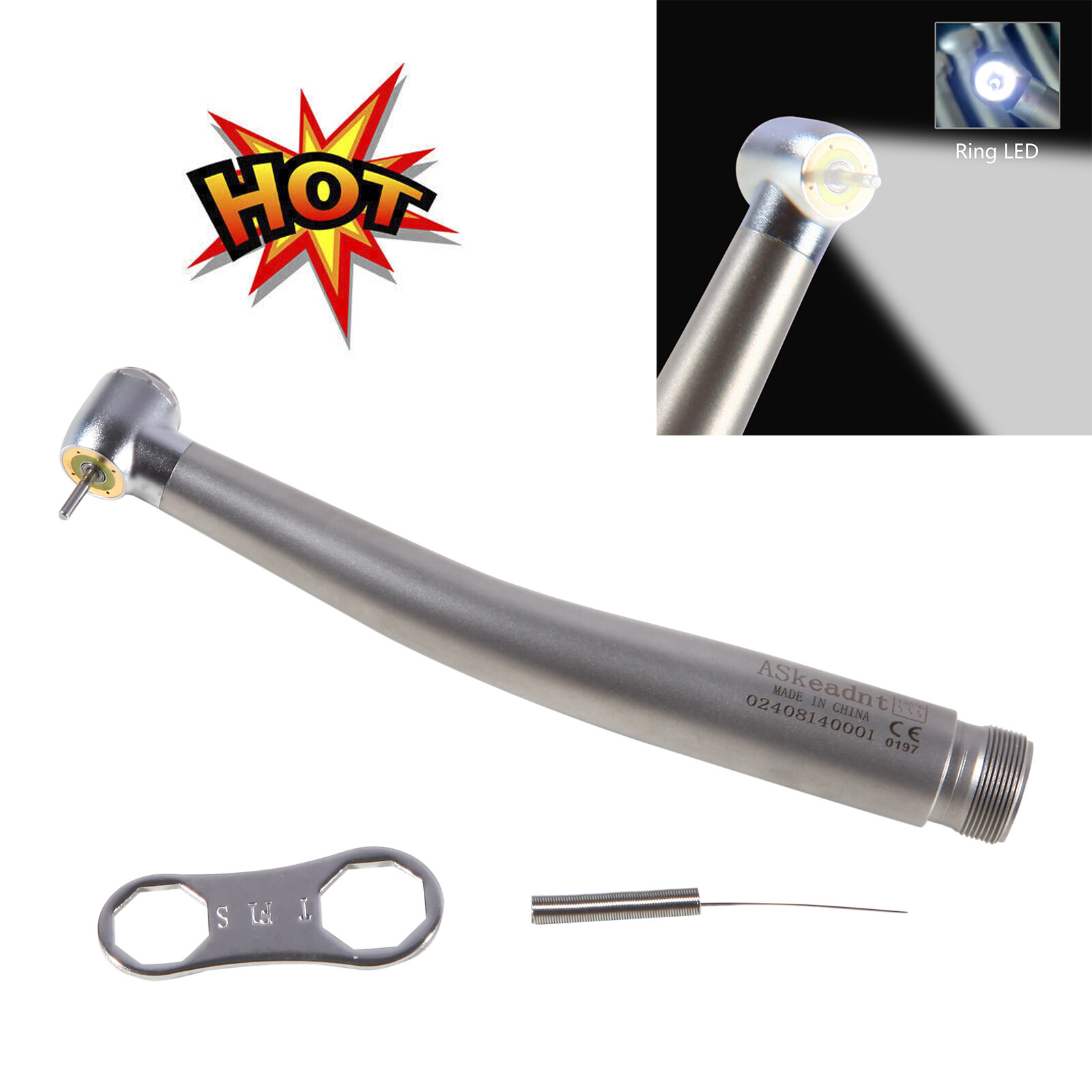 Dental LED High Speed Handpiece Shadowless E-Generator Air Turbine Handpiece 2/4