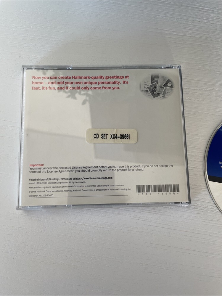 Microsoft Graphics Studio CD-ROM Greetings 99 windows software disk