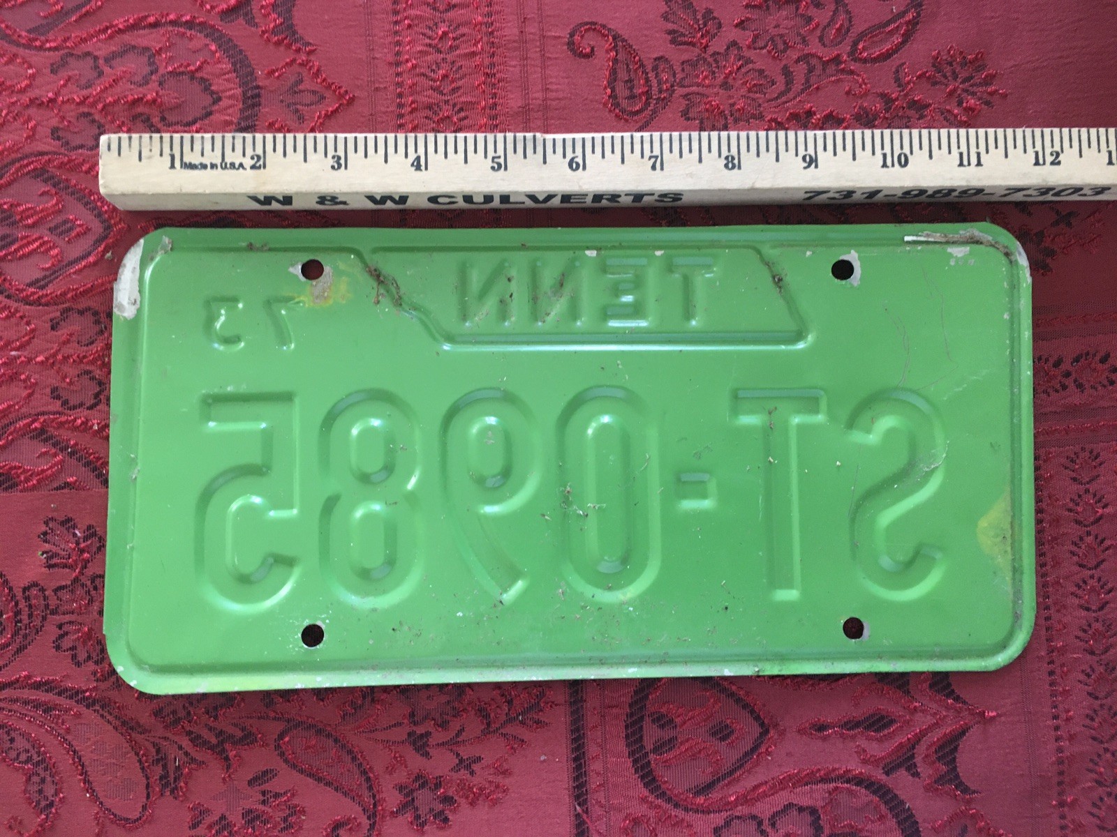 1973 Original Tennessee Truck License Plate # ST-0985