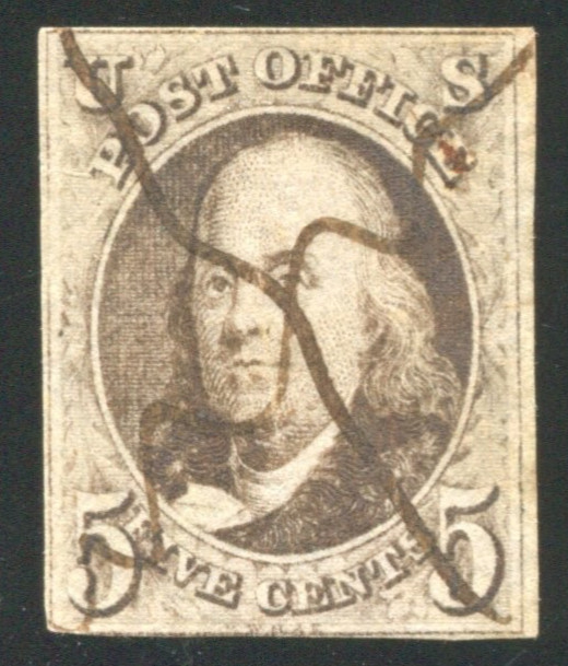 1 Franklin Imperf Used Stamp BX6415