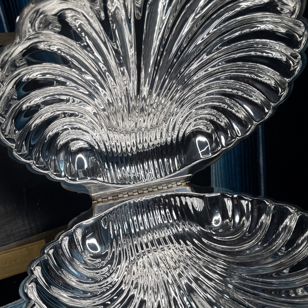 Leonard Silverplate Swan Clam Shell Hinged Server Figural Handle VTG