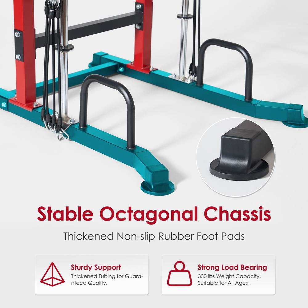 Power Tower Dip Station Pull Up Bar for Home Gym Multi-Function Adjustable He...