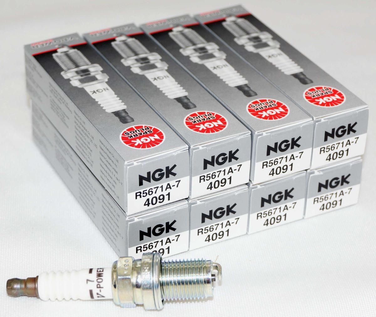 Pack of 8 Genuine NGK 4091 V-Power Racing Spark Plug R5671A7