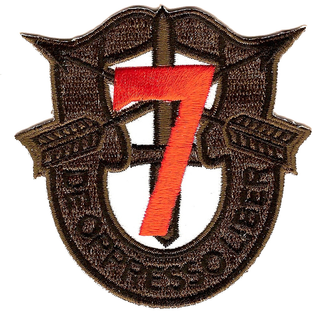 7th Special Forces Group Crest OD Green Red 7 Patch