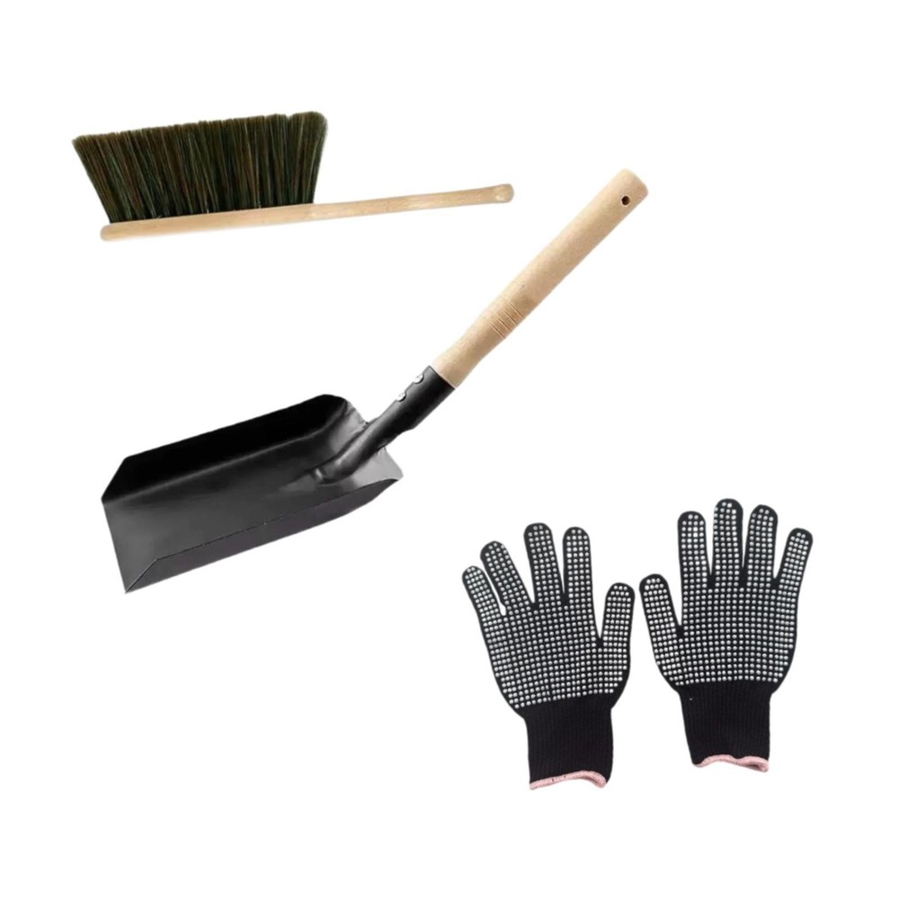 Fireplace Ash Shovel and Brush Set Rust Resistant Fireplace Tools Set