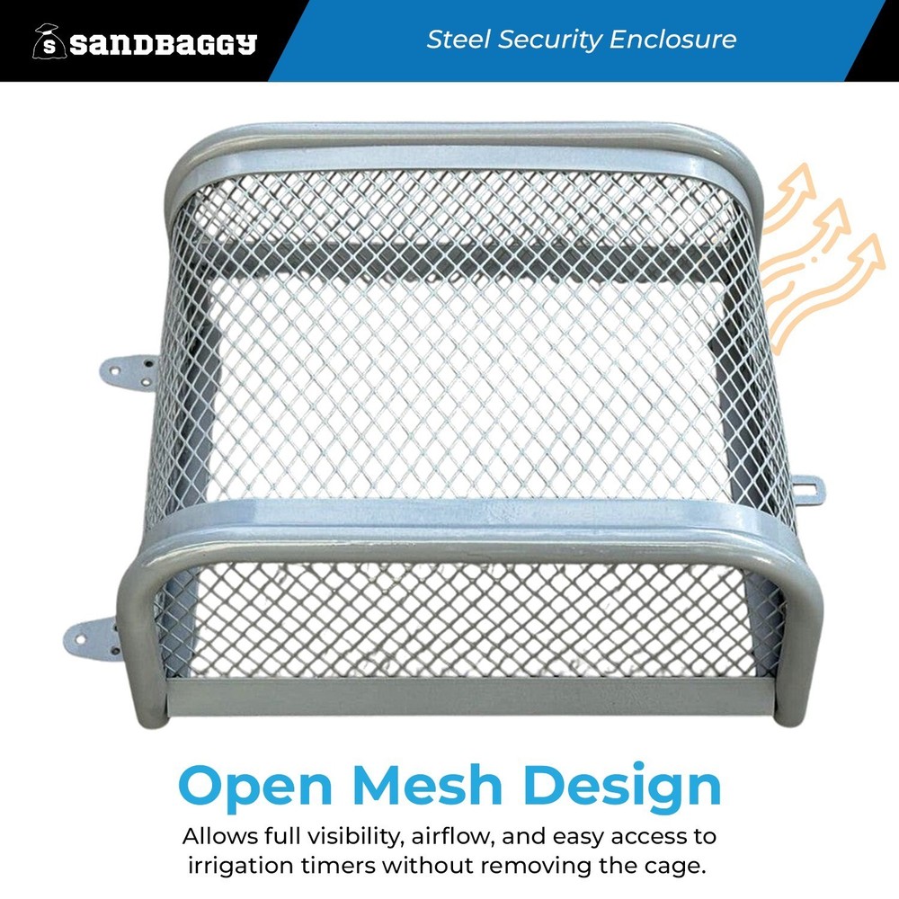 Wall-Mounted Irrigation Controller Lock Box Cage–Security Enclosure - Sandbaggy