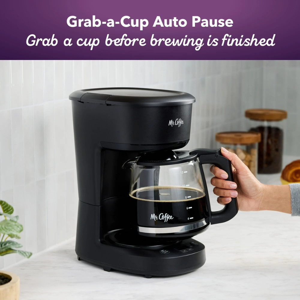 Mr. Coffee 12-Cup Programmable Coffee Maker Black - MMX Brew Now or Delay Brew