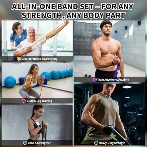 Heavy Duty Resistance Bands Set 5 Loop for Gym Exercise Pull up Fitness Workout