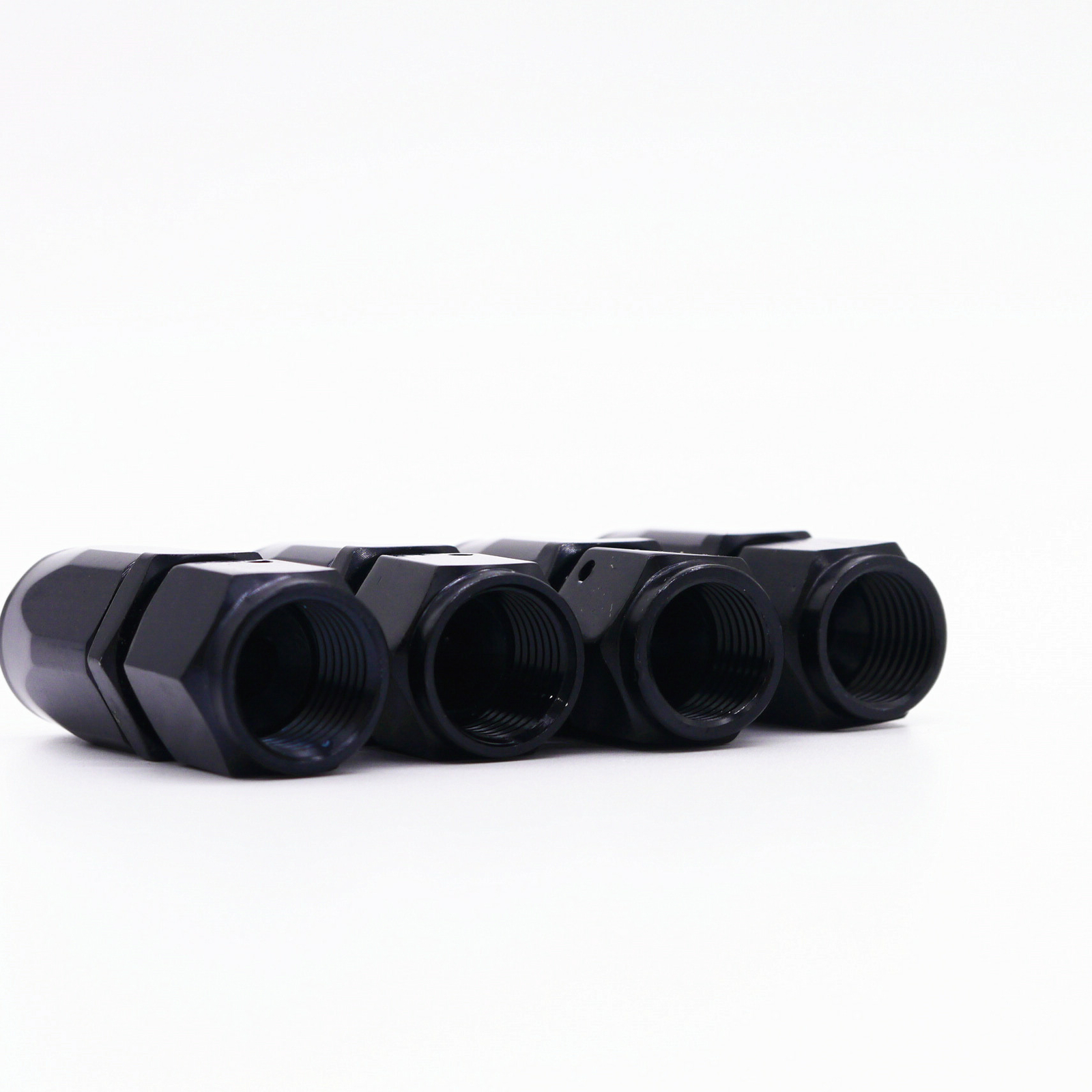 4PCs 6AN AN6 -6AN BLACK STRAIGHT SWIVEL FUEL OIL HOSE END FITTINGS