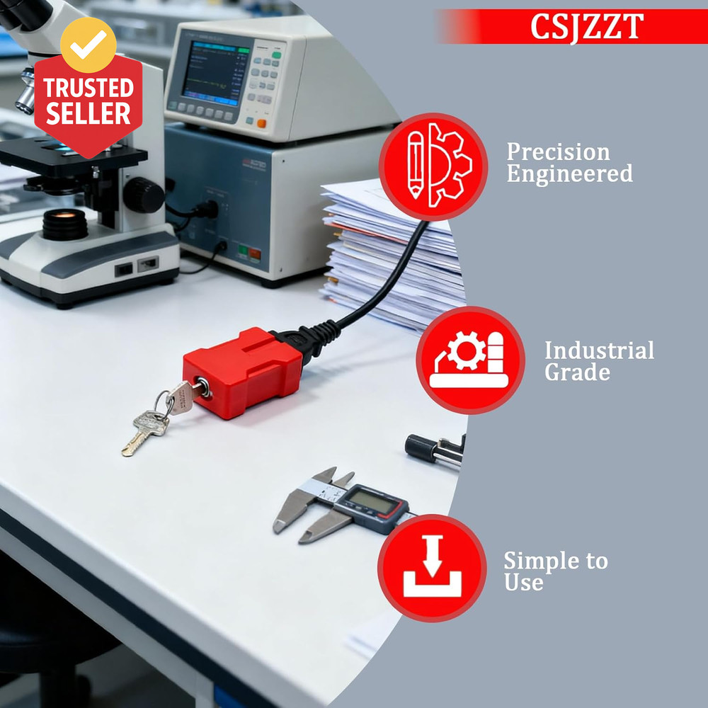 Plug Lock Electrical Cord Plug Lockout Device for Electrical Cord, 2 Pack Plug L