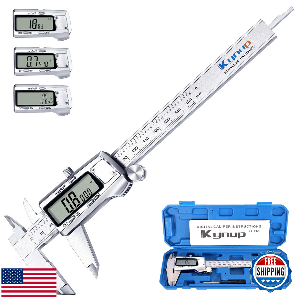 Kynup Digital Caliper Measuring Tool, Micrometer w/Splash Proof Screen