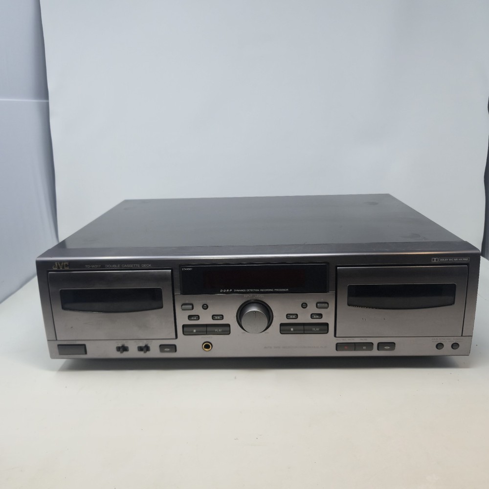JVC TD-W217 Double Cassette Deck - Auto Reverse - Dolby B-C NR HX Pro - Untested