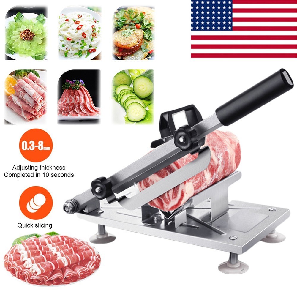 Frozen Meat Cutting Machine Adjustable Thickness Beef  Mutton Rolls Cutter USA