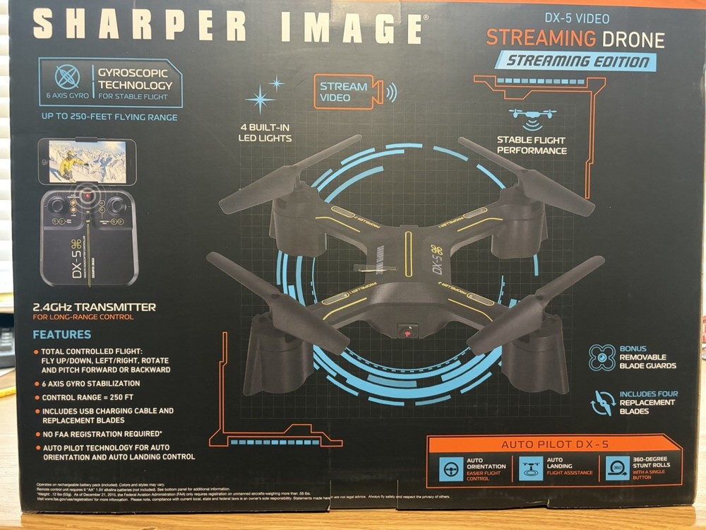 Sharper Image DX-5 Streaming Drone with Auto Pilot System