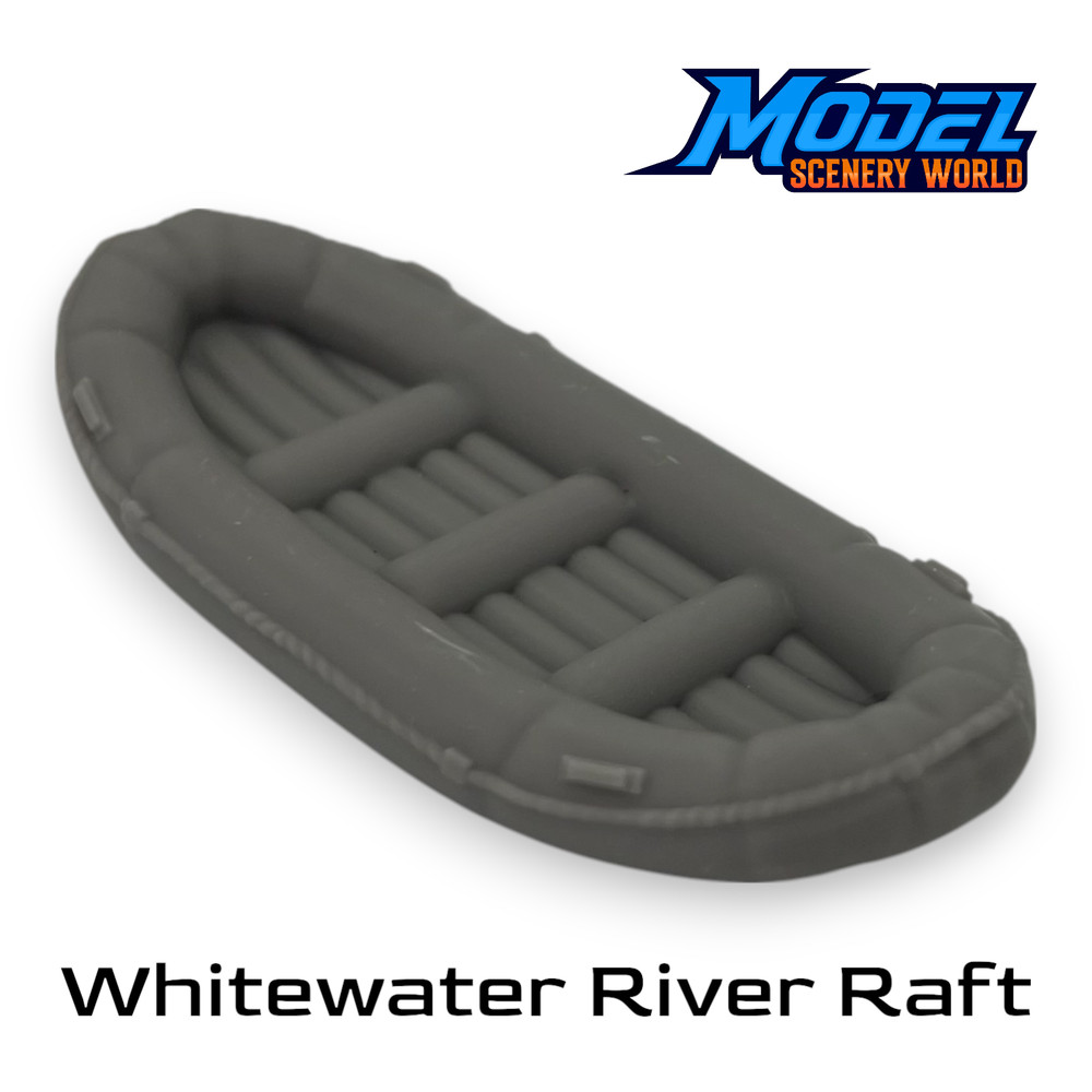 17' White Water River Raft - Z Scale - Gray