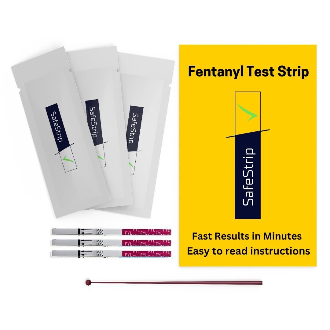 SafeStrip Fentanyl Home Drug Testing Strips - 50 Pack with Scoop - Urine/Powder