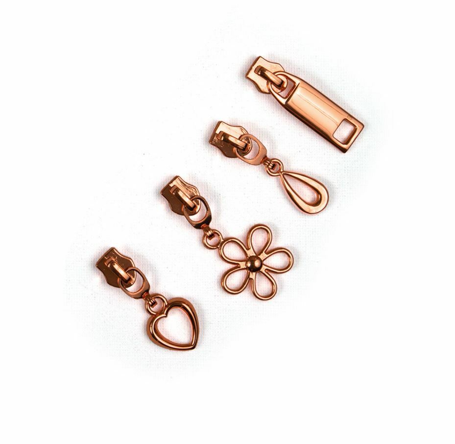 Zipper Pulls Copper - Heart (Size #5) from VOODOO RABBIT