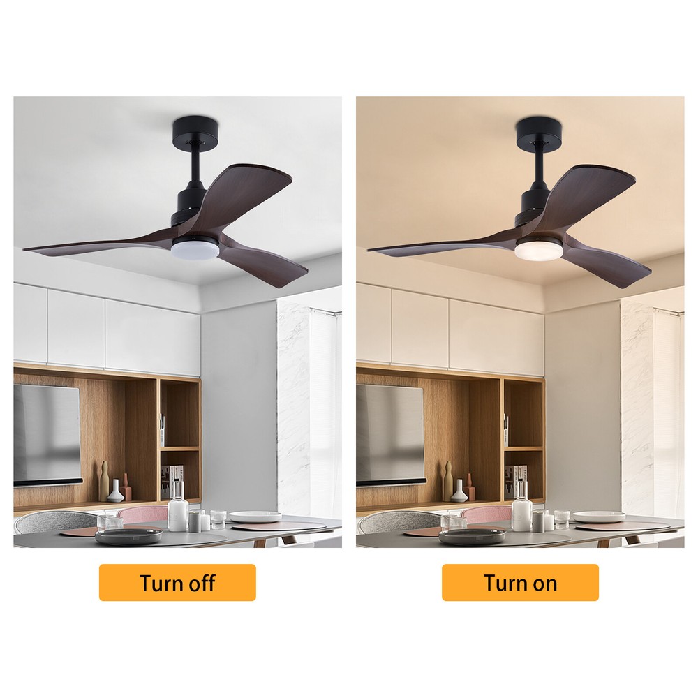42" Flush Mount Indoor Ceiling Fan Light with Remote Control & AAA Batteries