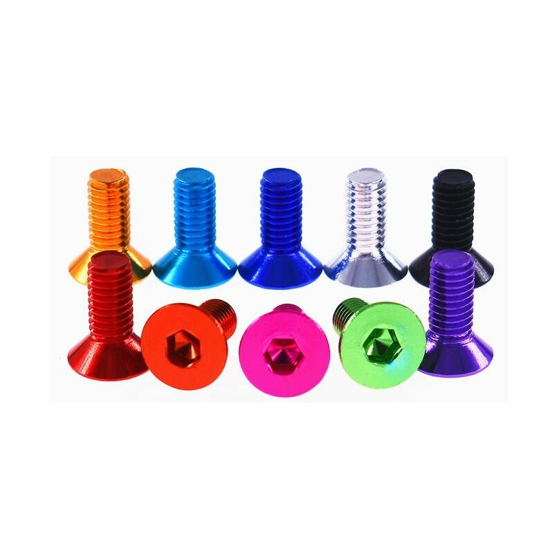 multiple colour M3 7075 Aluminum alloy flat head hexagon socket screws bolt